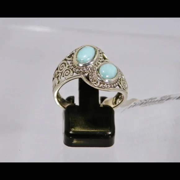 COPY - Beautiful Sterling Silver Dominican Larimar Ring - Picture 1 of 3